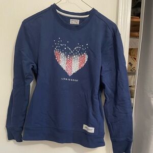Life Is Good Navy Patriotic Sweatshirt